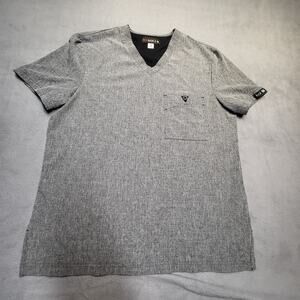 Koi Basics Scrubs Shirt Womens M Gray Short Sleeve Nursing Medical